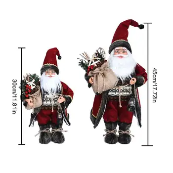 

30/45cm Christmas Santa Claus Dolls Ornaments Standing Santa Figurine Doll Tree Pendant Christmas Gifts for Kids