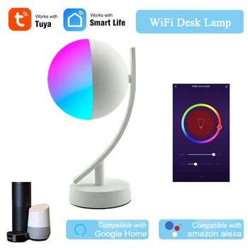 

Smart Life APP WiFi Desk Lamp 16 Million Color Wireless Control Timer Alexa Compatible Night Light RGB DImmable Home automation