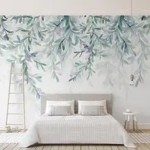 Beibehang пользовательские обои ручная роспись акварель зеленые листья Детская комната фон стены гостиной спальни 3d обои