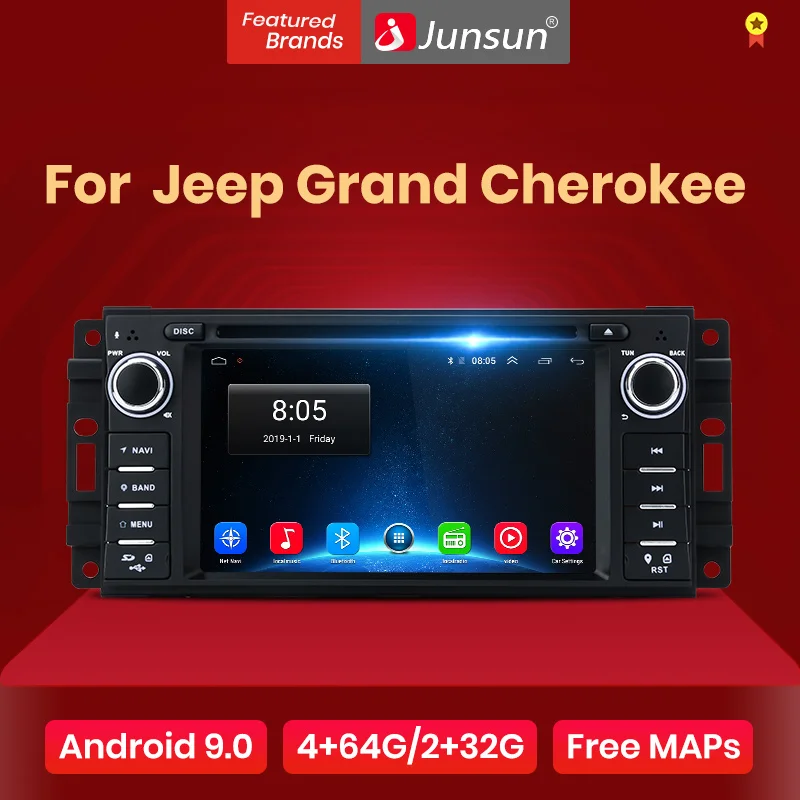 Junsun Android 9 0 4G + 64G DSP Автомобильный мультимедийный радио плеер для Jeep Cherokee Grand Compass