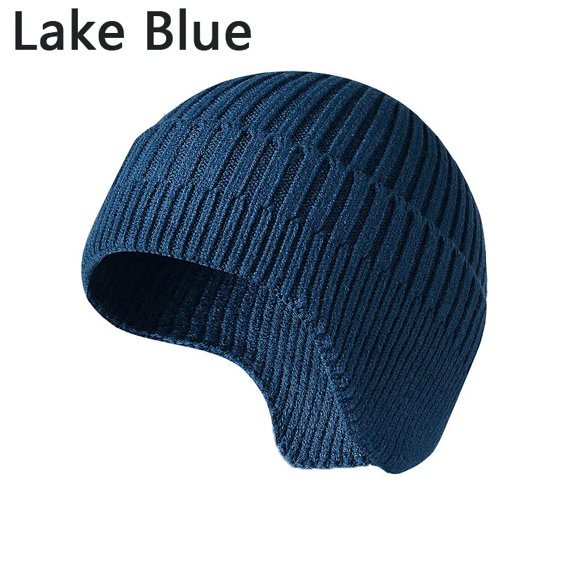 Unisex Winter Ear Protection Hats Soft Knitted Skullies Beanie Caps Men Women Knit Earflap Female Warm Cycling Cap 2021 New