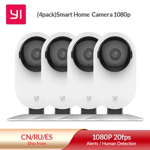 YI 4 шт., домашняя камера 1080P, наборы, Wi-Fi, IP, интеллектуальная система видеонаблюдения с ночным видением, детский монитор на iOS, Android App