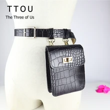 TTOU, винтажная Кожаная поясная сумка, Аллигатор, поясная сумка для женщин, поясная сумка, роскошный поясная сумка, дизайнерская, черная, коричневая, поясная сумка, сумки