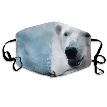 

Polar Bear Dust Mask, Reusable Washable Mouth Masks, Adjustable Warm Face Mask Unique Cover Filters Blocking Pollen Pollution