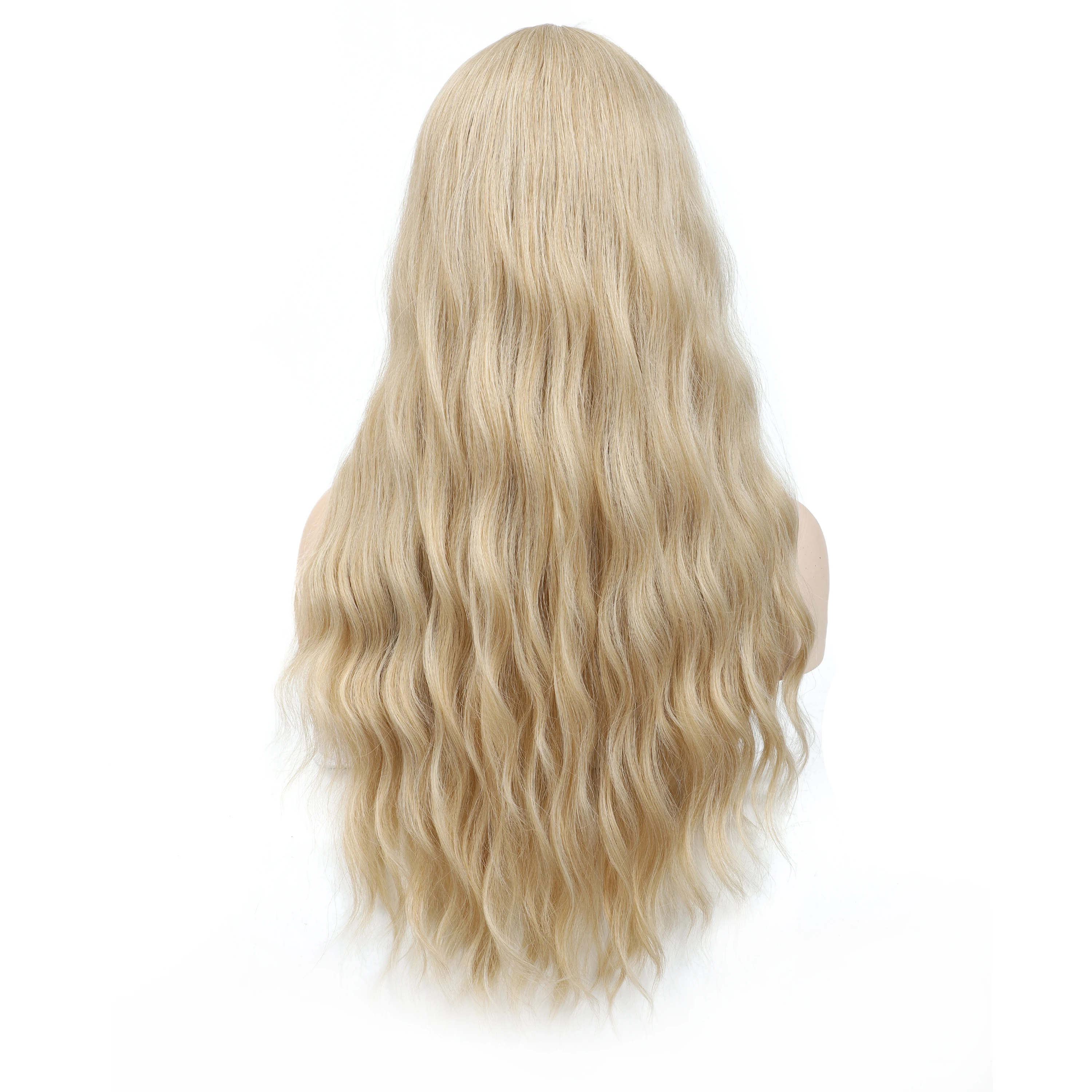 

LANYI 26 Inches Long Wavy Middle Part Synthetic Wig Blonde wig For Women Daily Use Cosplay Lolita Wigs Heat Resistant Toupee