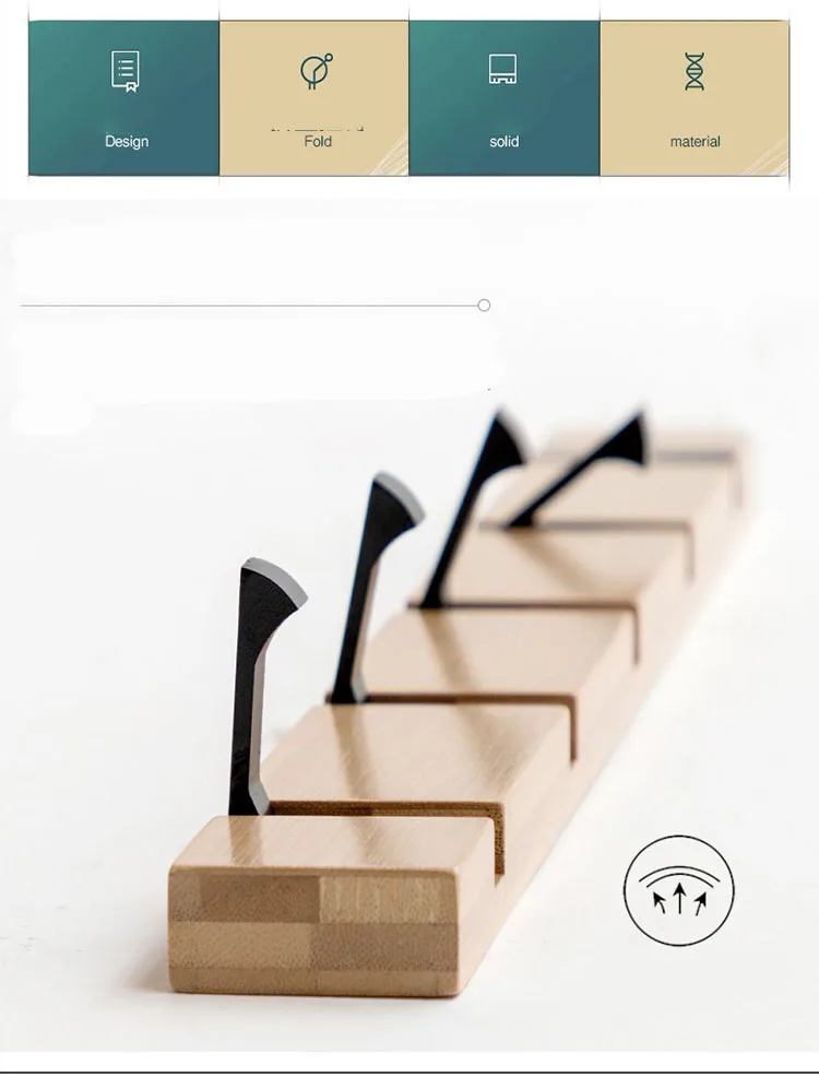 Wood Wall Hanger Vintage Hooks Hanger Holder Clothes Storage Hidden Hook Wall Hanging Hanger Home Decor Hanger Coat Hooks Rack