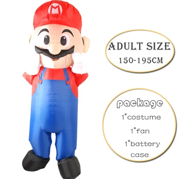 

Funny Carnival Mario Inflatable Costume Adult Halloween Cosplay Party Costume for Man Woman Disfraz Christmas Role Play Jumpsuit