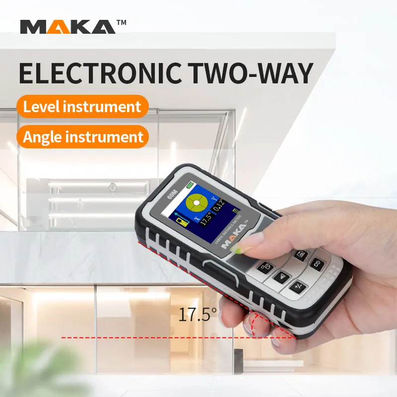Visual Laser Distance Meter 60M 100M Rangefinder Electronic Two-way Level Trena Laser Tape Distance Measurer Range Finder MK6 Visual Laser Distance Meter 60M 100M Rangefinder Electronic Two-way Level Trena Laser Tape Distance Measurer Range Finder MK6