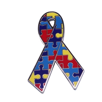 

Autism awareness ribbon lapel pin great support gift