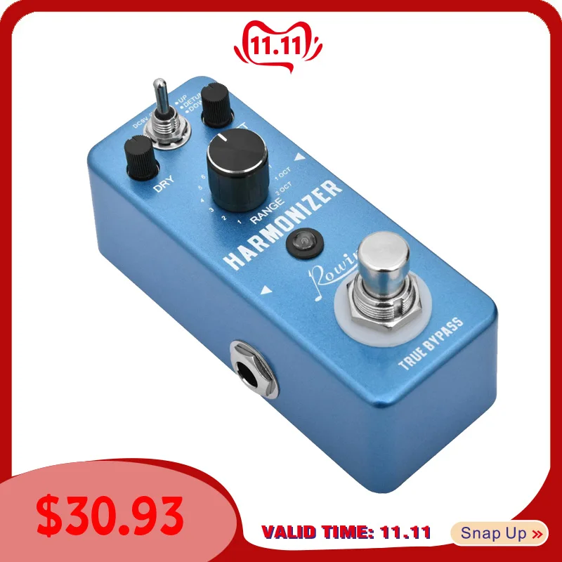 

Rowin LEF-3807 Guitar Harmonizer Pedal Digital Pitch Effect Pedals Original Signal To Create Harmony/Pitch Shift/Detune