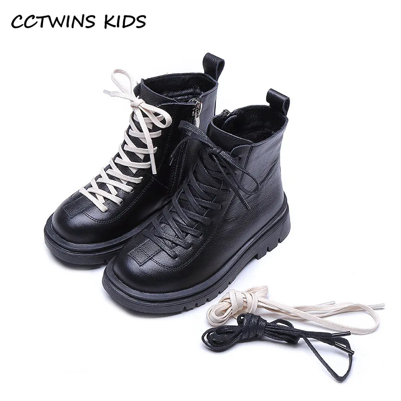 

CCTWINS Kids Boots 2020 Winter Girls Fashion Boots Genuine Leather Baby Shoes Brand Shoes Children Black Boots FB1920