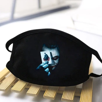 

Funny The Joker Jack Print Reusable Masks Face Dustproof Unisex Mouth-Muffle Mask Hip Hop Black Bilayer Winter Warm fashion Mask