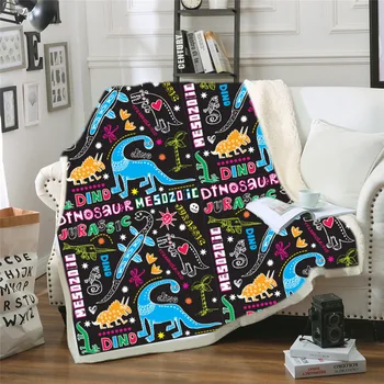 

Dinosaur Family Blanket for Kids Cartoon MicrofiberDouble Thick Warm To Throw Blanket Plush Sherpa Throw Blanket for Bedding
