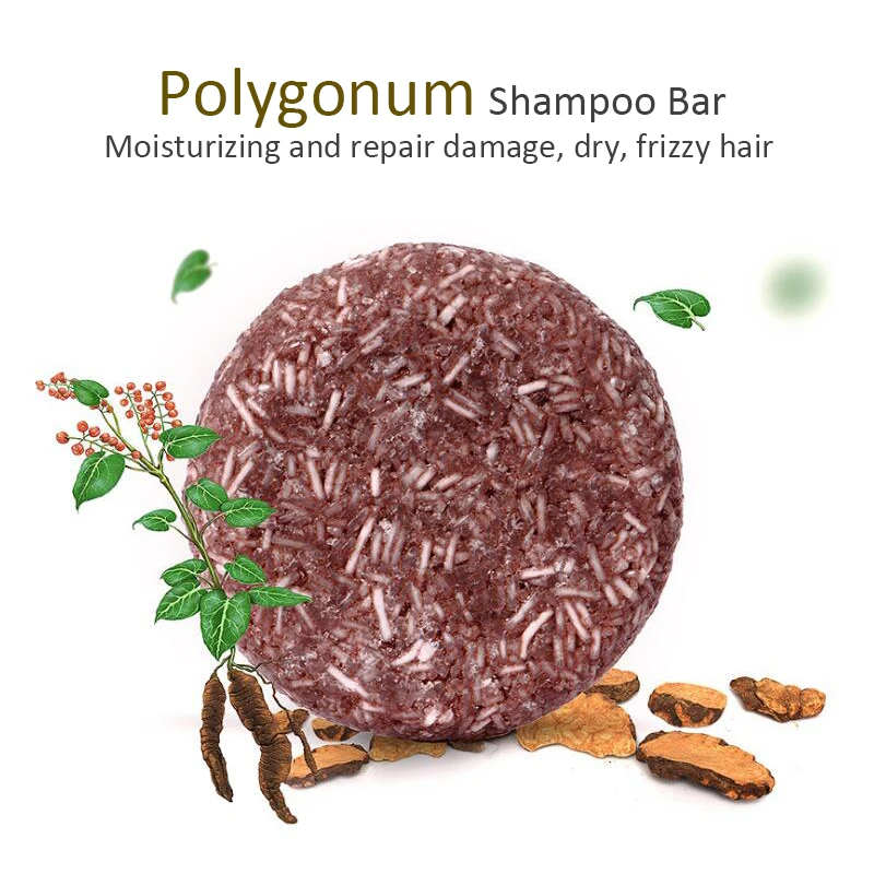 Шампунь Polygonum против белого черного цвета многоцветное мыло для мытья волос