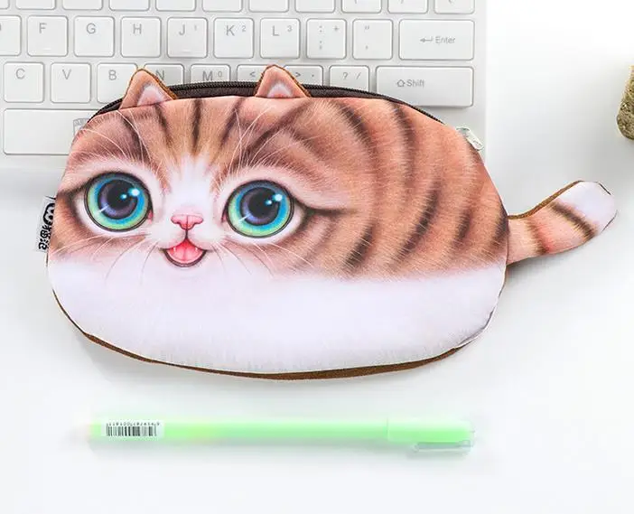 Каваи моделирования кошки мешок карандаша 3D плюшевые Ручка чехол большой Ёмкость Карандаш Чехол школьные принадлежности trousse школьников stylo 04896 - Цвет: 1