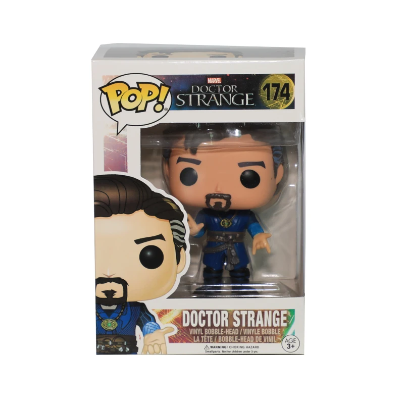 BOX Funko pop Marvel Фильм Мстители Доктор Стрэндж 174# brinquedos фигурка Коллекция Модель игрушки для детей Рождественский подарок - Цвет: BOX