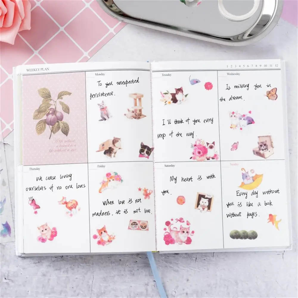 Kawaii Cat, повседневные Декоративные DIY наклейки для блокнота, багажа, скрапбукинга, чашки для телефона, ноутбука, клейкая наклейка, милый рекламный подарок