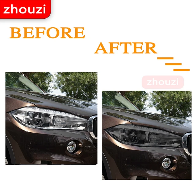 2 Pcs Car Headlight Tint Black Protective Film Protection