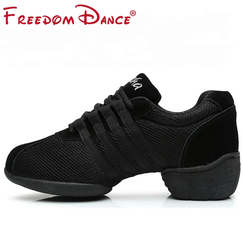 Dance Sneakers For Women Girls Sports Modern Dance Jazz Shoes Lace Up
