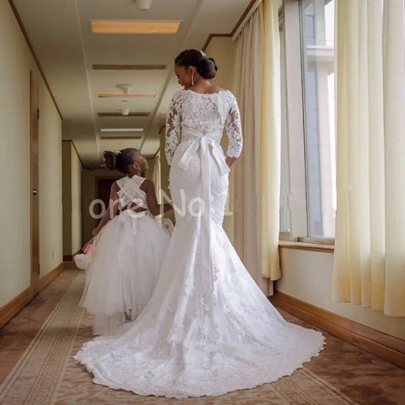 Винтаж vestido de noiva robe de Mariage детское платье силуэта «русалка» свадебное платье для девочек с лентой со стразами в африканском стиле свадебное платье платья матери невесты
