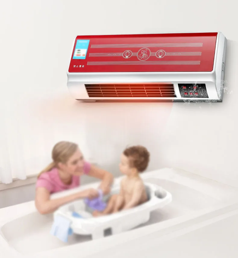 DMWD Электрический Обогреватель Вентилятор для ванной комнаты настенный теплый горячий воздух вентилятор Радиатор настенный пульт дистанционного управления тепловое Отопление Wamer EU
