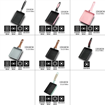 

Retangular Omelette Pan Tamagoyaki Egg Pan, Nonstick Maifan Stone, Anti-Scalding Handle for Glass ,Electic Gas Stove G8TB