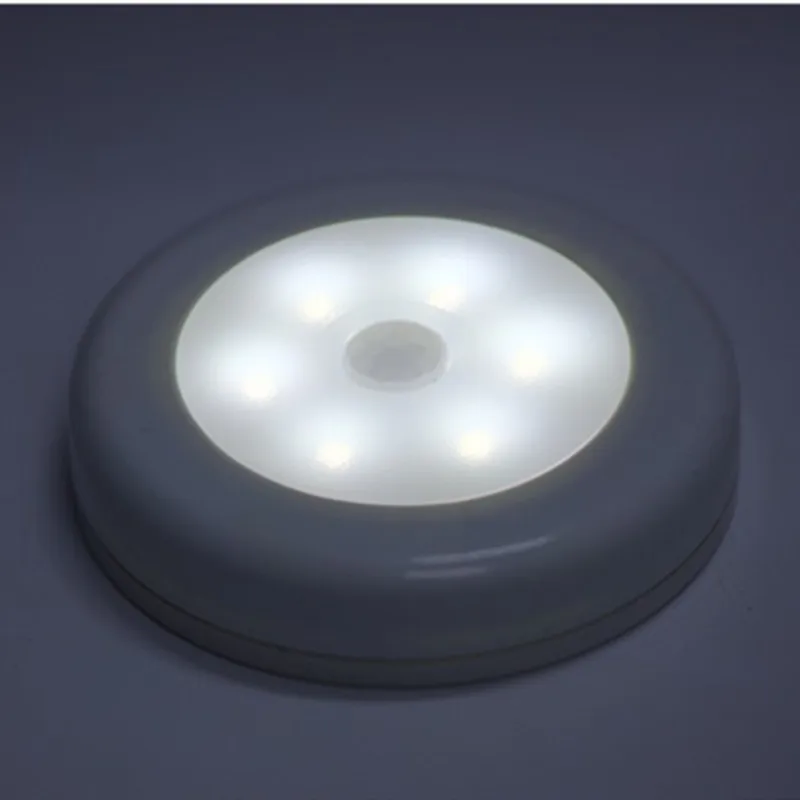 10 pcs 6 LEDs Night Light Infrared PIR Motion Sensor Battery Powered 6 Led Wireless Detector Wall Lamp for Closet Cabinet