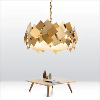 

Post-modern minimalist restaurant living room stainless steel chandelier creative personality Nordic designer model room villa c