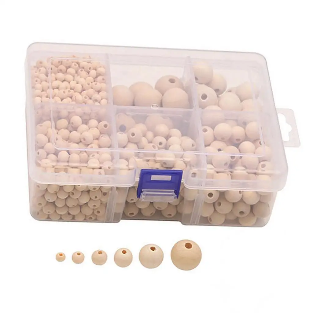 1150x Round Wood Spacer Smooth Beads Unfinished Wooden Ball Jewelry Making Charms Findings DIY Bracelet Necklace Craft Supplies