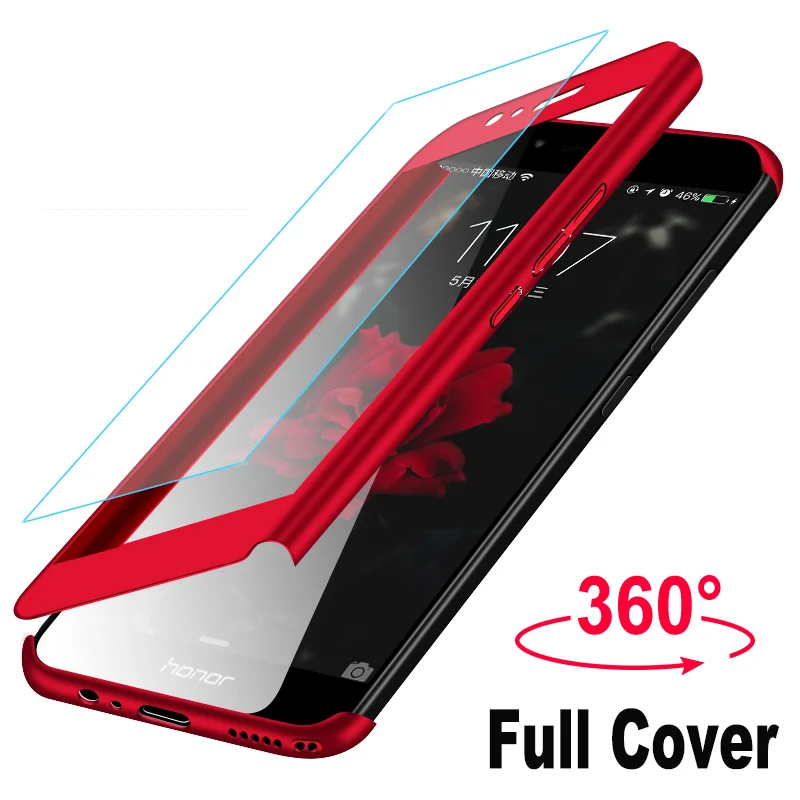 

360 Full Cover Phone Case For Xiaomi Redmi Note 7 6 5 4 3 Pro 5A 4X Go S2 6A 5A 5 Plus 4A K20 Pro PC Protective Cover With Glass