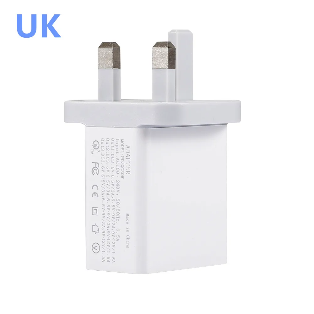 QC 3,0+ PD 36 Вт быстрое зарядное устройство для Apple MacBook iPhone Быстрая зарядка мобильного телефона планшета универсальный ЕС США Великобритания разъем Qc 3,0 PD зарядное устройство - Тип штекера: Великобритания