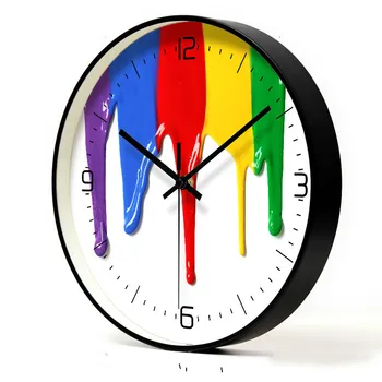

Creative Color collision Wall Clock Splash color Kitchen Clock Watch Home Decor Living Room Clock Wall Art Timepieces pf102407