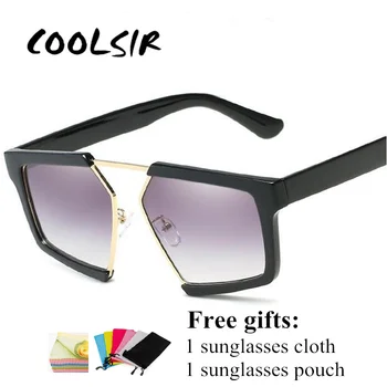 

COOLSIR UV400 Square Gradient Women Sunglasses Men Oversized Vintage Sun Glasses Eyewear Fashion Shades Oculos UV400
