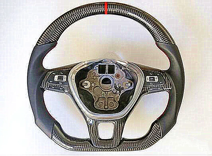 Пробивное Настоящее углеродное волокно рулевое колесо MFS лицевой подъемник из углеродного волокна и кожи Рулевое колесо для VW GOLF Mk7