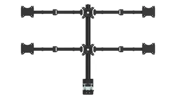 

Desktop Six Heavy LCD Arm Monitor Mount Stand Adjustable 6 Screens Fit for 10"~24" Max Support 6KG Weight Per Arm