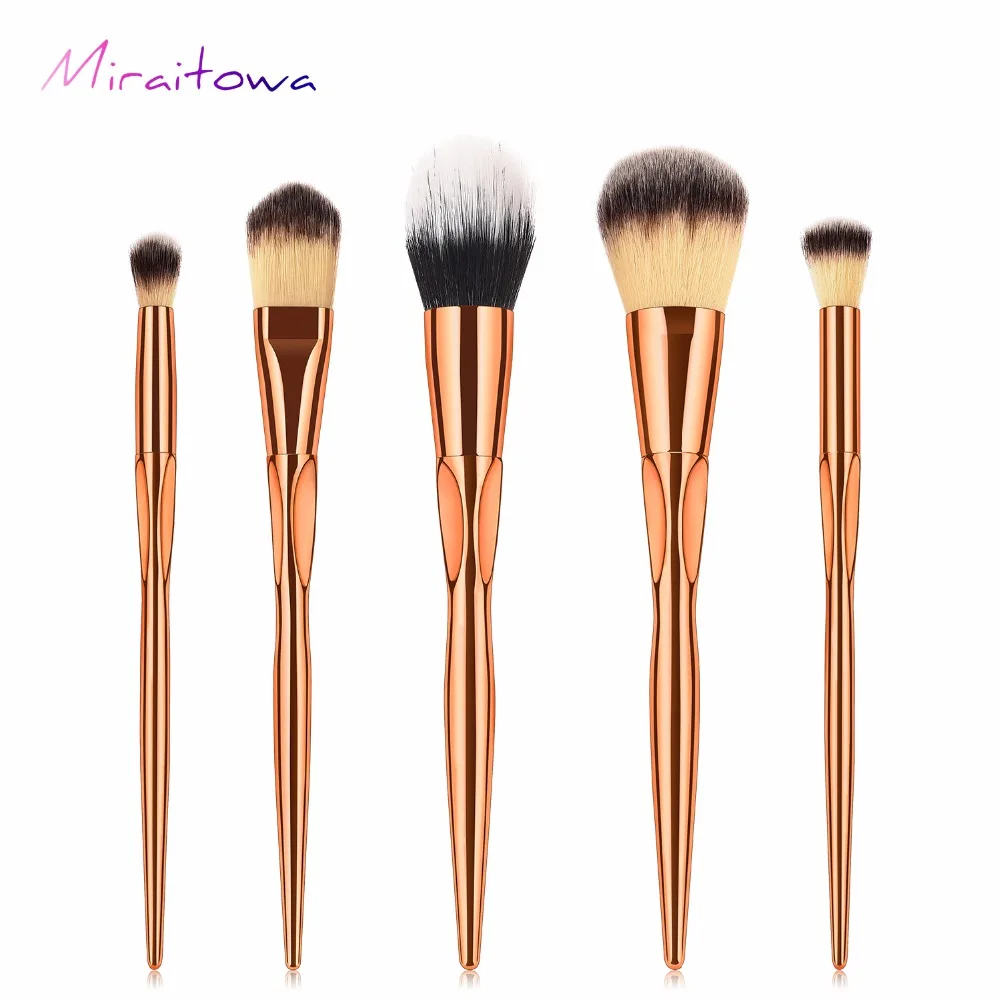 Metal Color Makeup Brushes Cosmetic Face Foundation Power Eyeshadow Blush Make Up Brush Kit Pincel Maquiagem