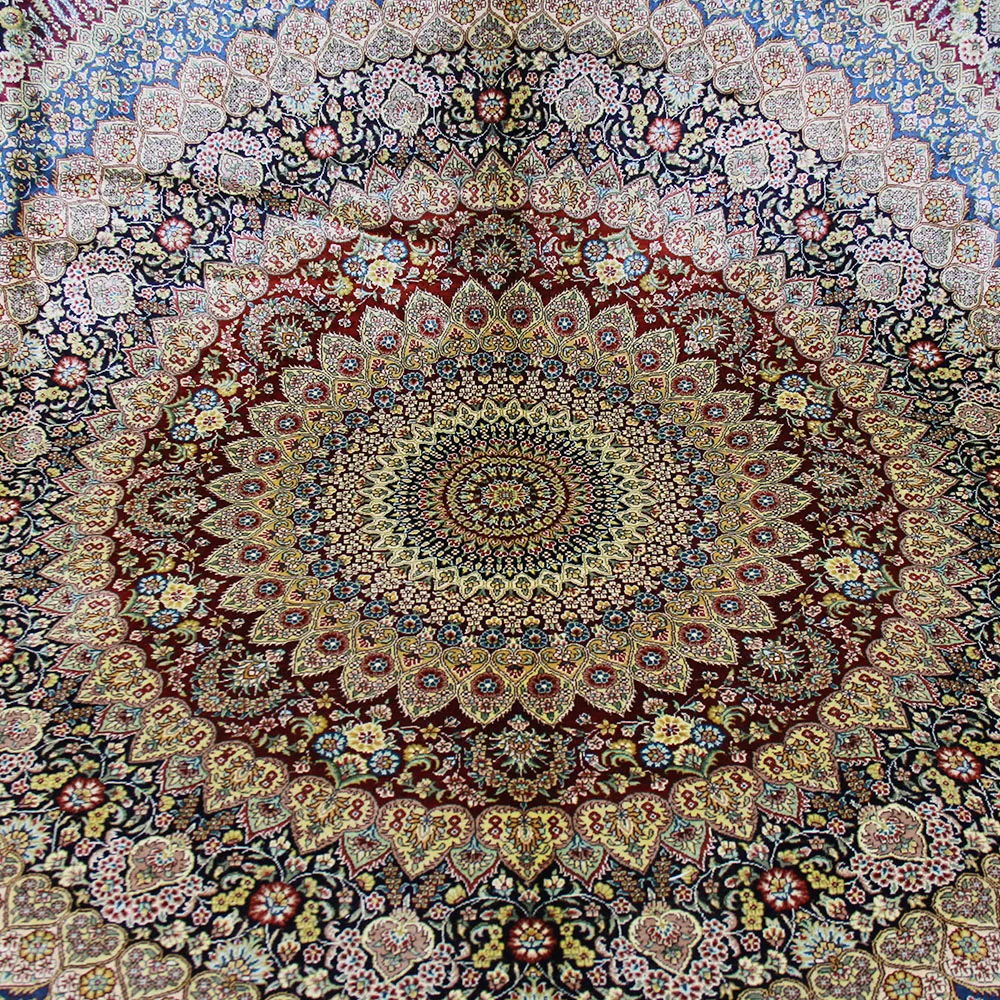 YILONG 8'x8' квадратный ручной работы iran шелковый ковер Восточный уникальный шелковый ковер украшение(TJ051
