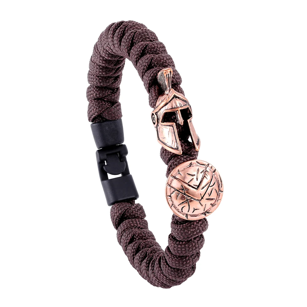 New Fashion Brave Knight Outdoor Survival Bracelet Men Spartan Helmet