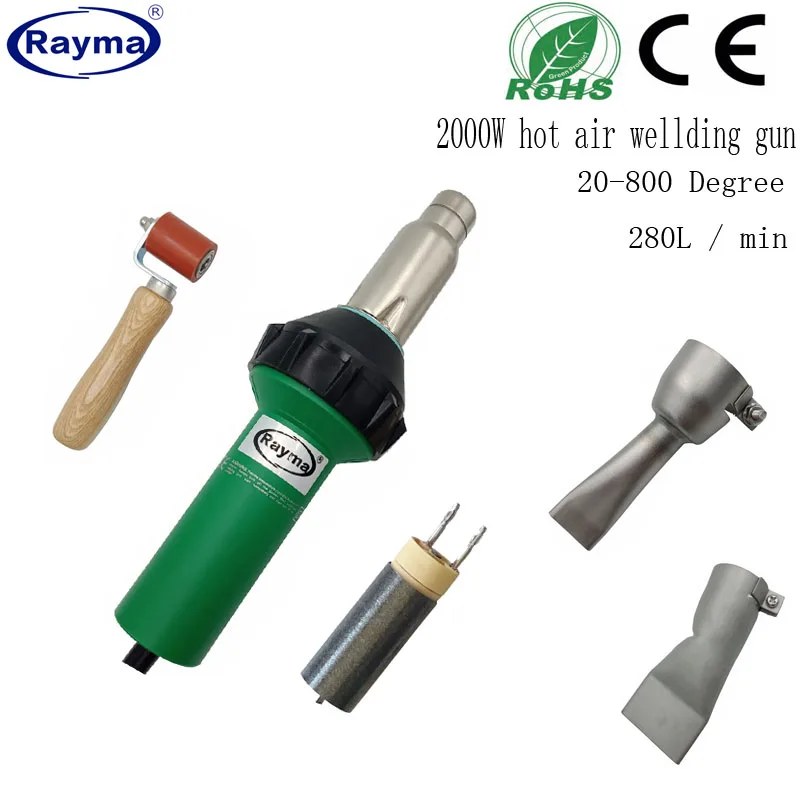 US $142.20 Rayma brand 230V 2000W hot air tarpaulin welder Plastic Welding Gun Hot Air Gun PVC PP Vinyl Floor Welder Polyethylene welding