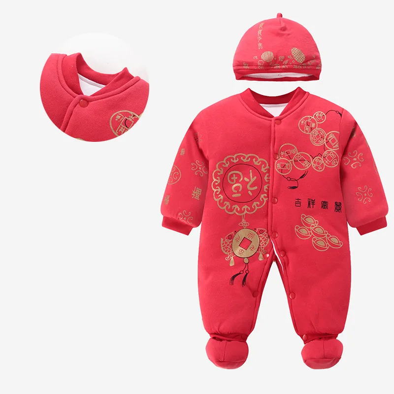 

2019 Winter New Style Onesie Romper BABY'S Romper Newborns out Clothes Infants Clothes Kids
