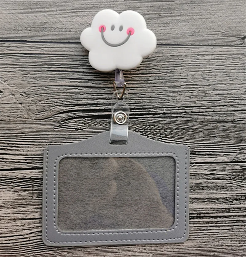 New Design 1 Piece Top Quality Retractable Nurse Badge Reel with ID Card Case Fashion Rainbow Sunflowers Students ID Case Holder