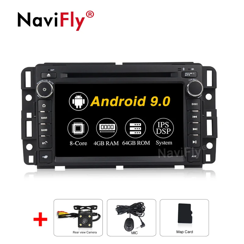 4GB-64GB-Camera NaviFly Android9.0 встроенный DSP ips автомобильный DvD GPS; Мультимедийный проигрыватель для Chevrolet/Silverado/Tahoe/Monte GMC Yukon/Denali/Acadia - Цвет: 4GB-64GB-Camera