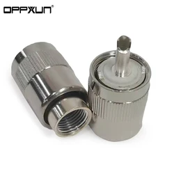 OPPPXUN 2PCS Connector UHF M J Male PL259 Feed Cable Feeder Plug Solder RG8 RG213 LMR400 50-7 SL16 RF  Silve for Radio
