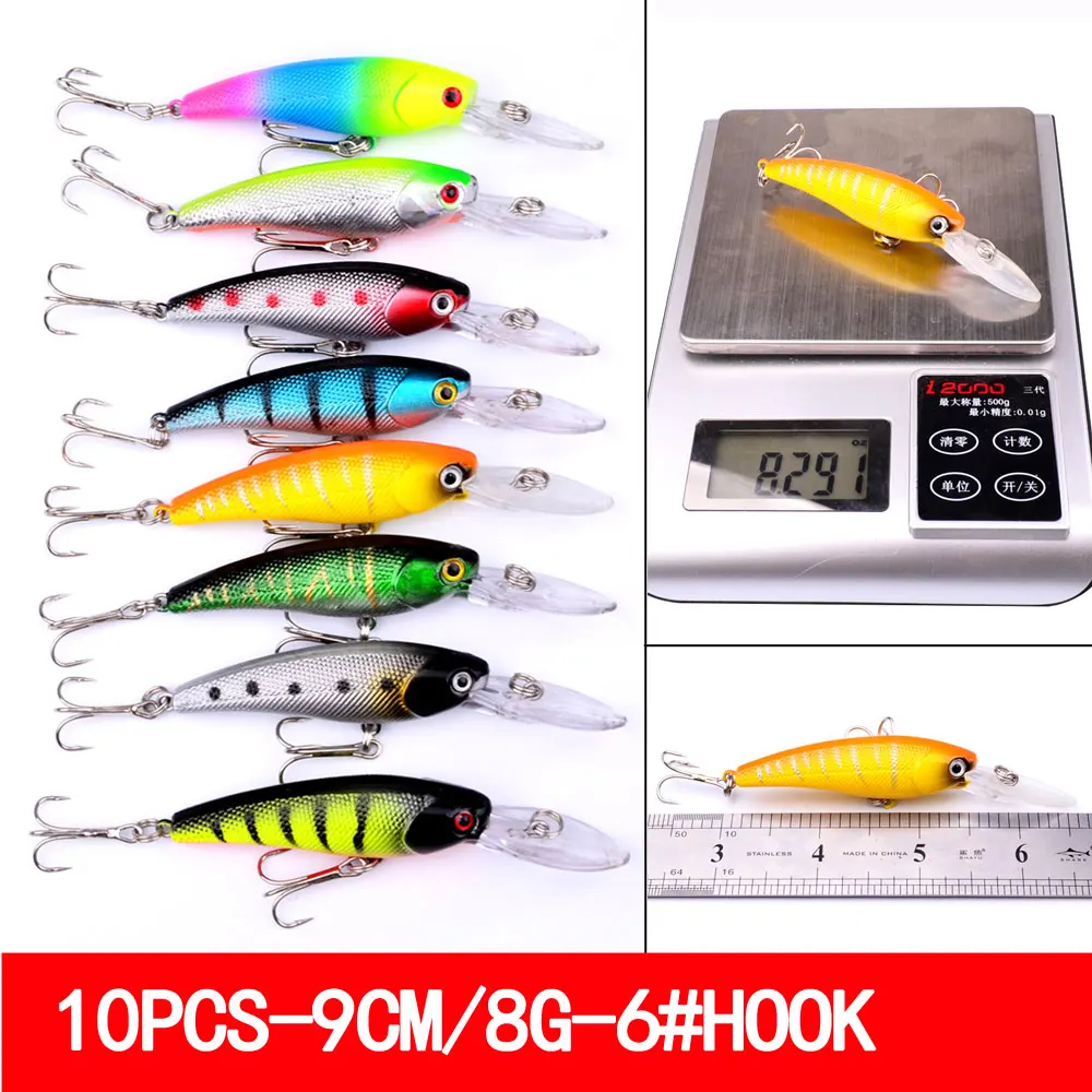 JACKFISH Minnow Смешанные 20 шт. рыболовные приманки набор искусственные жесткие реалистичные приманки воблер Карп рыболовные снасти Pesca