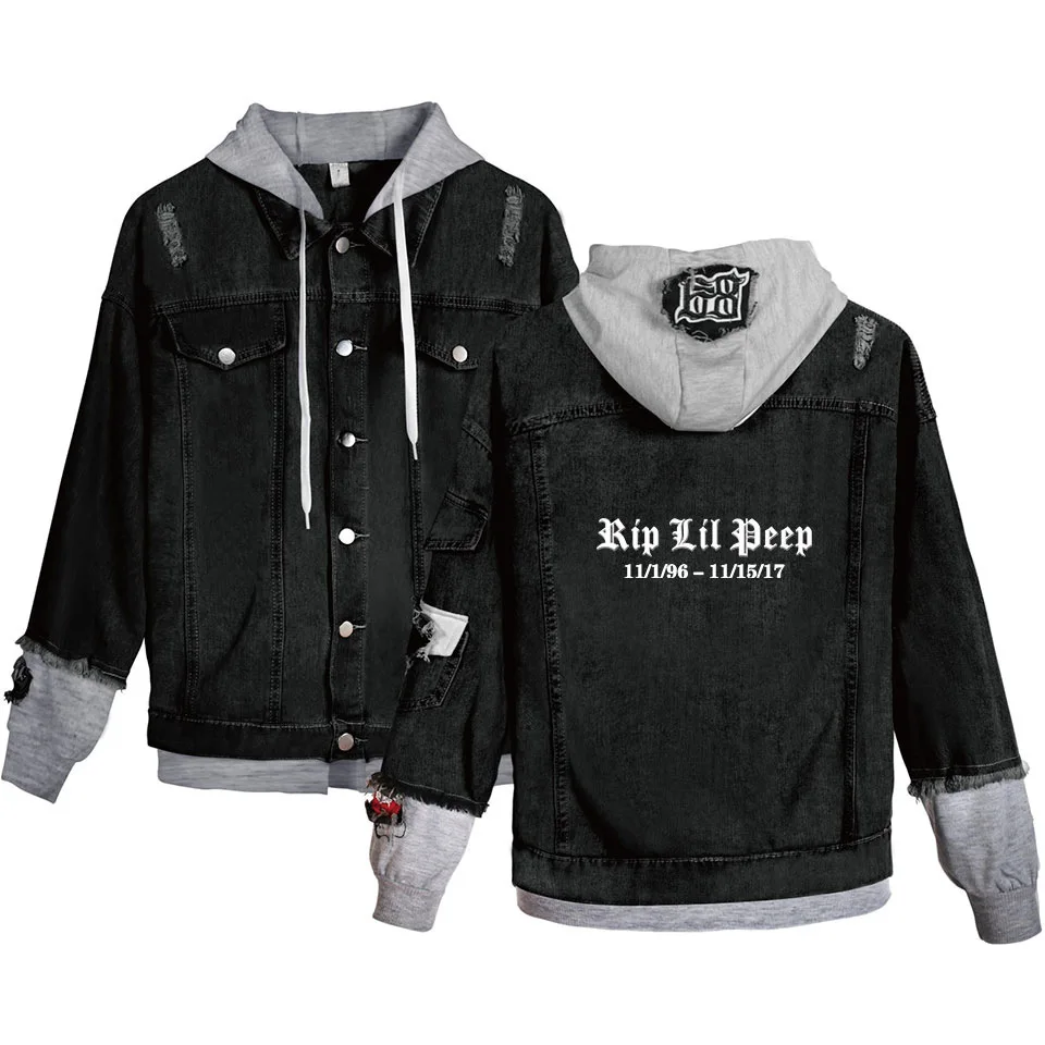 Lil Peep Jacket 12 Джинсовая куртка мужская Lil Peep джинсовая куртка мужская ветровка плюс длинное пальто теплая одежда Ковбой поп черная модная верхняя одежда для мужчин 4XL - Цвет: Lil Peep Jacket 12