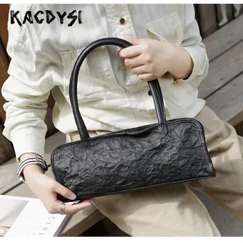 

Original Real Leather Fashion Slim Women Handbag Modern Stylish Girl Tote Shoulder Purse Popular Casual Tote Single Shoulder Bag