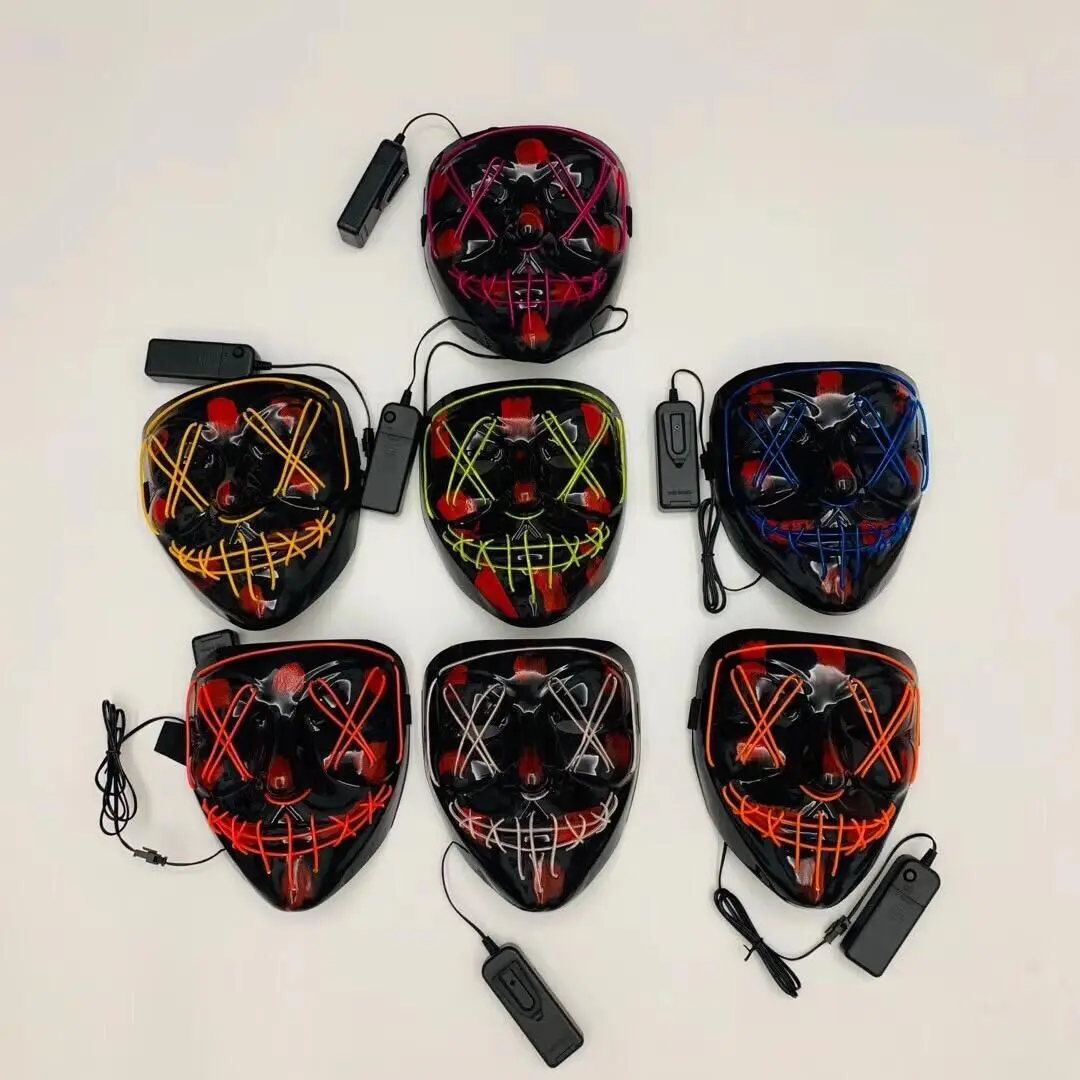 

LED Cold Light Luminous Mask Horror Mask Halloween Ball Luminous Mask Spoof Atmosphere Props