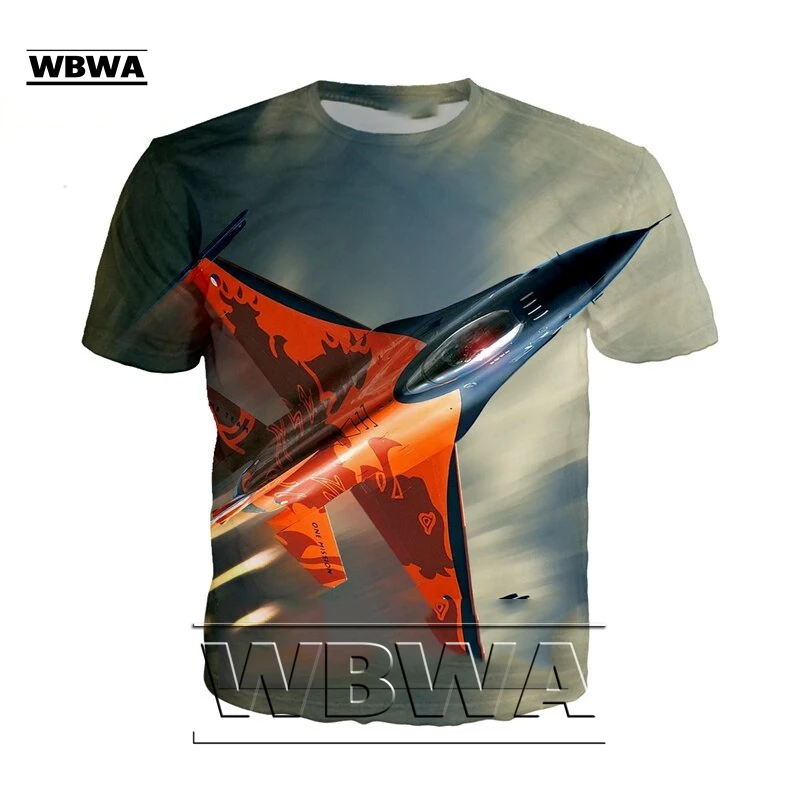 

WBWA 3d Print T Shirt Streetwear Men Women Plane Set Sail Aircraft Fashion T-shirt Harajuku Kids Homme Tshirt