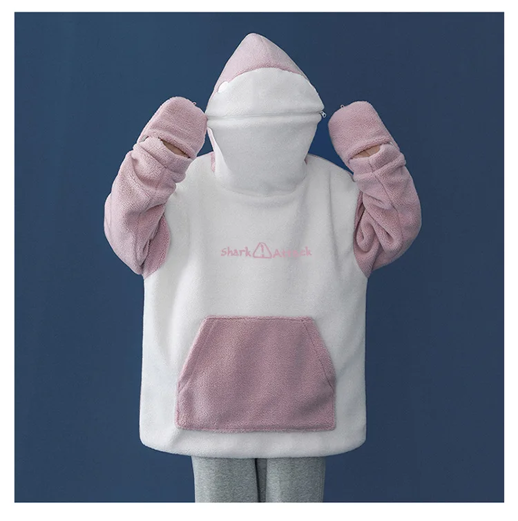 Christmas 2022 Oversized Hoodie Couple Outfit Lambswool Oversized Jacket Women Loose and Funny Clothes for Girl Kpop Warm Hoodie