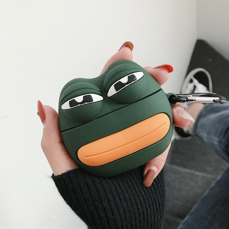 Cartoon Pop Emoticon Bag Sad Frog Silicone Earphone Case For Huawei Freebuds 3 3D Wireless Bluetooth Headphone Cover | Электроника